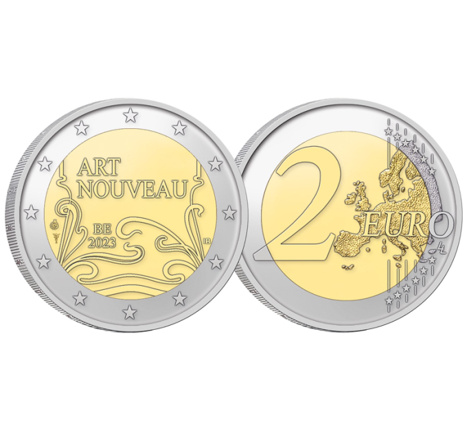 Belgium 2 euro UNC 2023 - Art Nouveau in Brussels for 12.50 € ✅