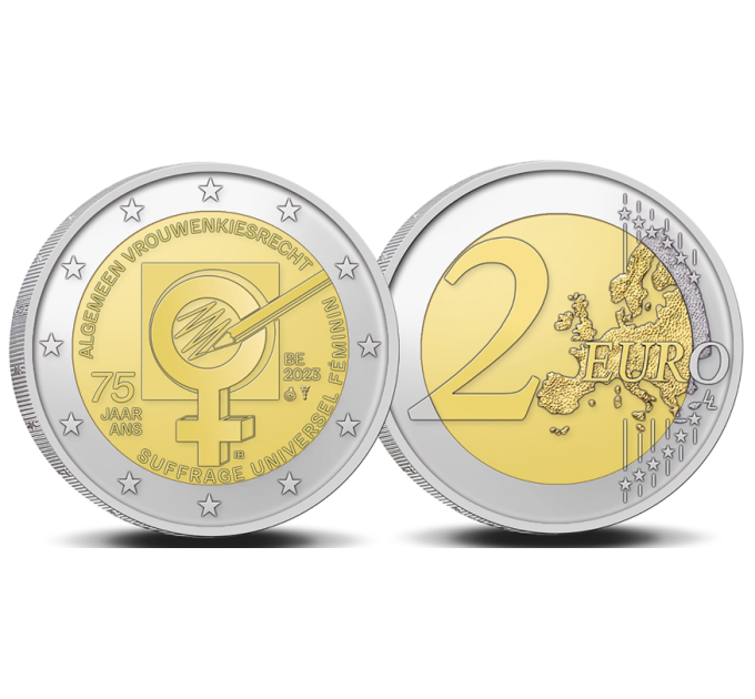 Belgium 2 euro UNC 2023 - 75 Years of Universal Suffrage for Women in Belgium for 12.50 € ✅