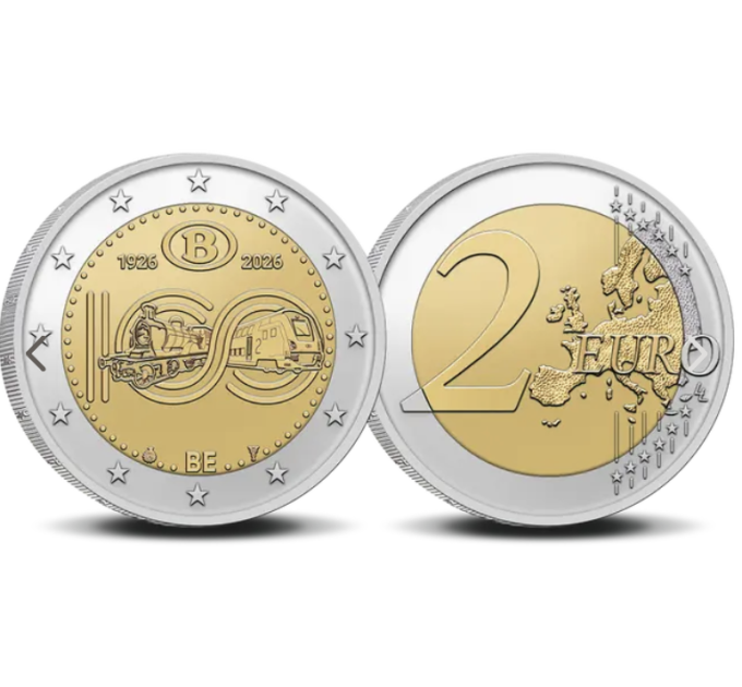 Bélgica 2 euros UNC 2026 - 100 años de NMBS por 10.00 € ✅