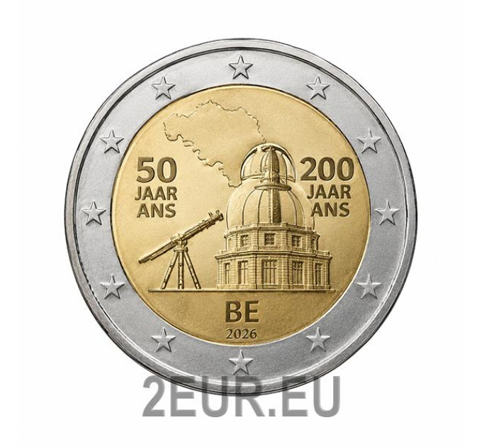 Belgium 2 euro UNC 2026 - The National Geographic Institute (NGI) for 10.00 € ✅