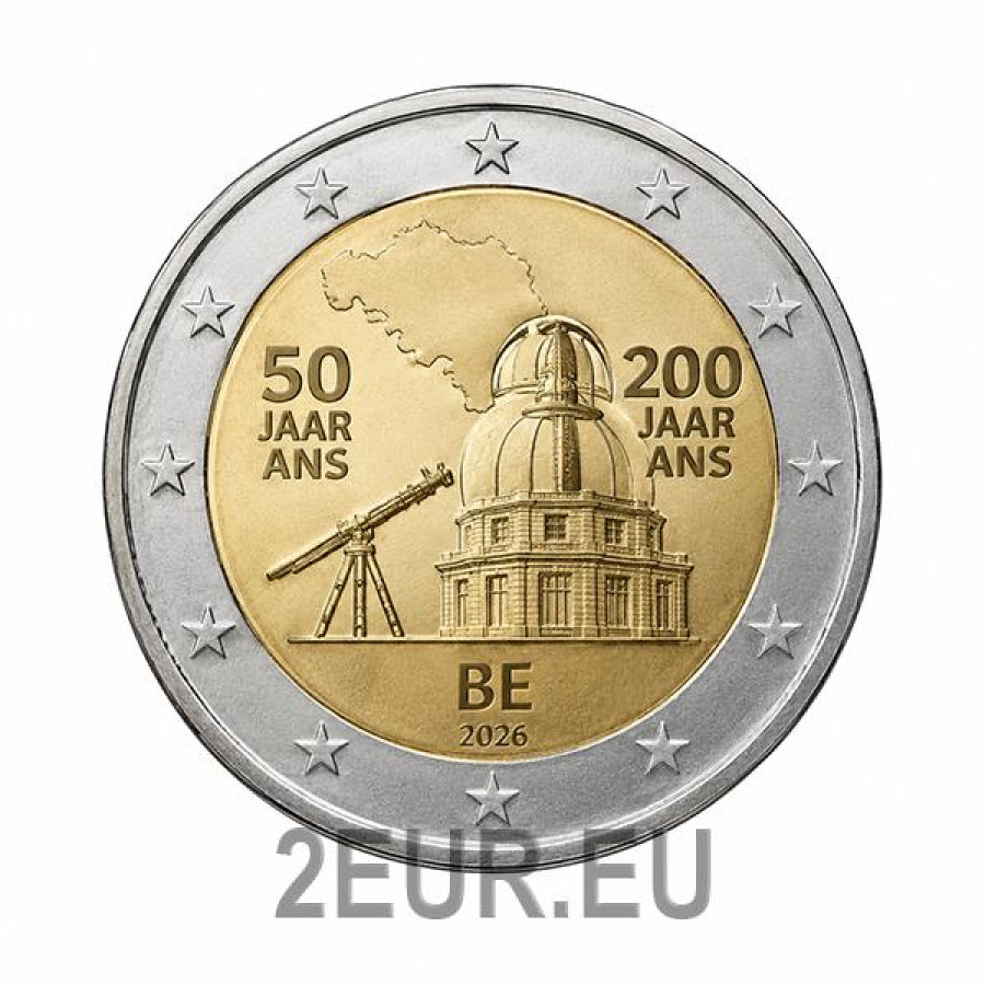 Bélgica 2 euros UNC 2026 - El Instituto Geográfico Nacional (NGI)