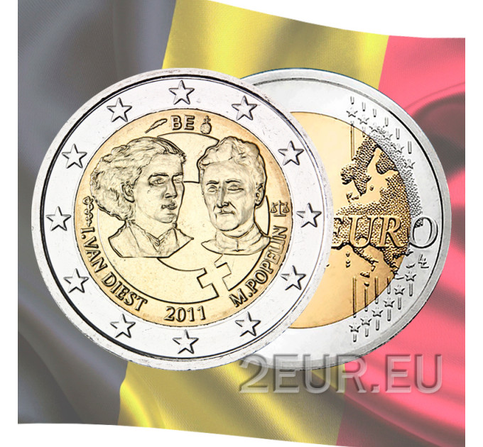 Belgium 2 euro UNC 2011 - 100 Years International Women's Day for 5.00 € ✅