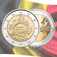Bélgica 2 euro UNC 2012 - 10 años de efectivo en euros