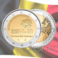 Belgium 2 euro UNC 2014 - 100 Years since the Beginning of World War I for 5.50 € ✅