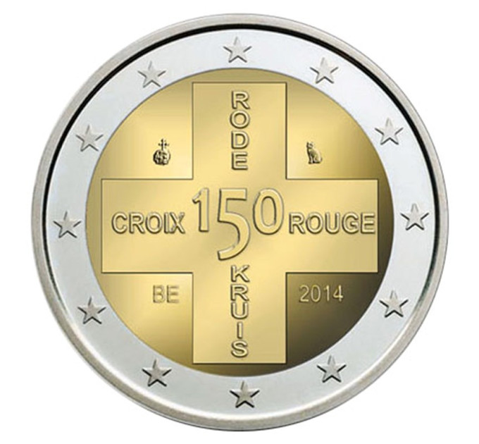 Bélgica 2 euro UNC 2014 - 150 años de la Cruz Roja Belga por 17.50 € ✅