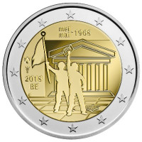 Bélgica 2 euro UNC 2018 - 50º aniversario de los acontecimientos de mayo de 1968 en Bélgica: rebelión estudiantil