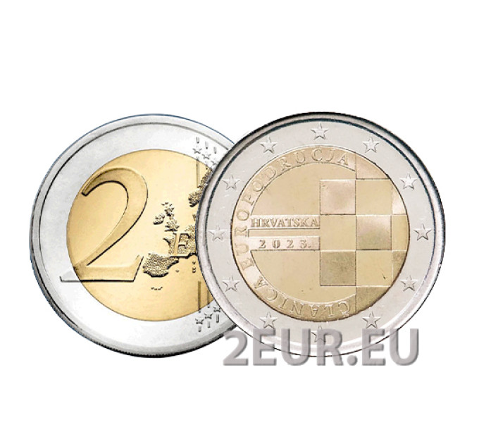 Croacia 2 euros UNC 2023 - La introducción del euro como moneda oficial de Croacia por 9.50 € ✅