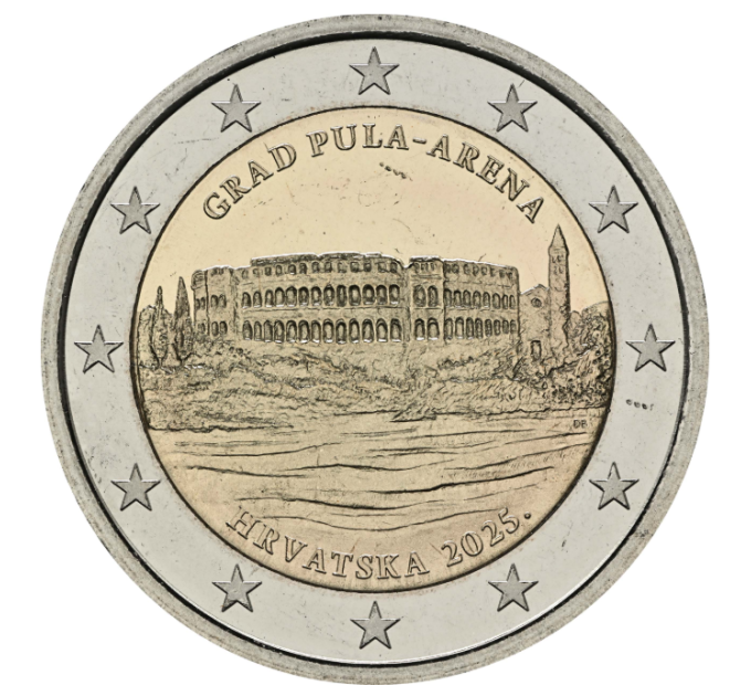Croacia 2 euros UNC 2025 - Ciudad de Pula – Arena por 25.00 € ✅
