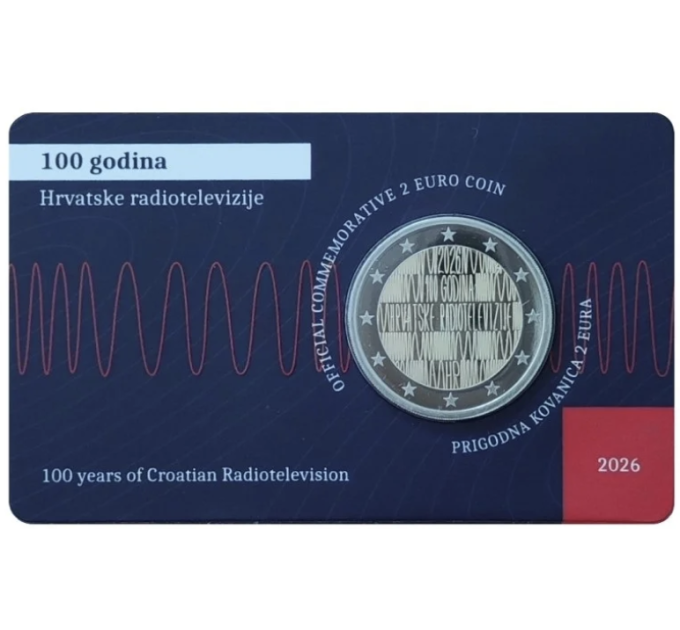 Croatia 2 euro BU 2026 - 100 Years of the Croatian Radio and Television for 45.00 € ✅
