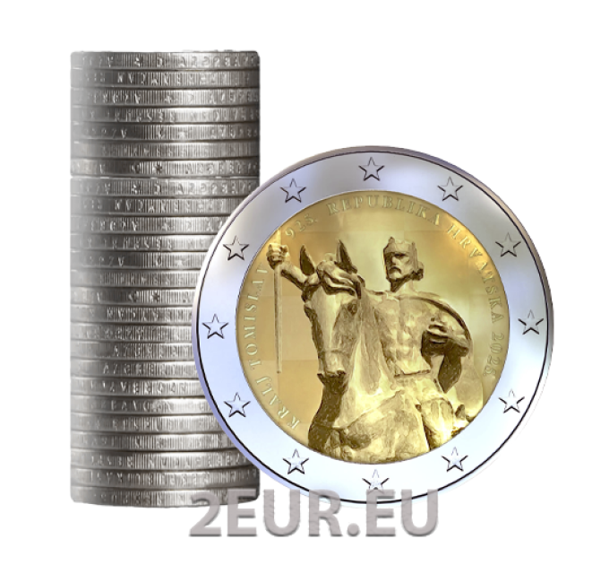 Croacia 2 ROLLO DE EUROS 2025 - 1100 aniversario del Reino de Croacia y la coronación del rey Tomislav por 90.00 € ✅