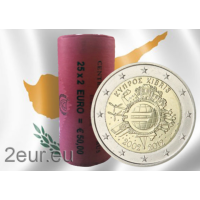 CHIPRE 2 ROLLO DE EUROS 2012 - 10 AÑOS DE EURO