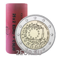 CYPRUS 2 EURO ROLL 2015 - 30th Anniversary of the EU Flag CYPRUS 2 EURO ROLL 2015 - 30th Anniversary of the EU Flag