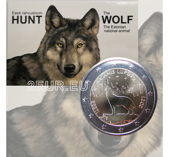 Estonia 2 euro BU 2021 - national animal - wolf for 25.00 € ✅
