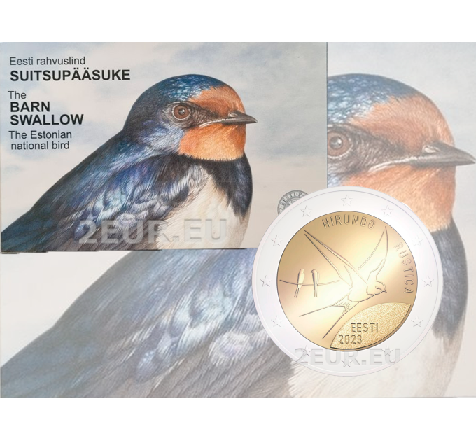Estonia 2 euro BU 2023 - National Bird - Barn Swallow for 14.50 € ✅