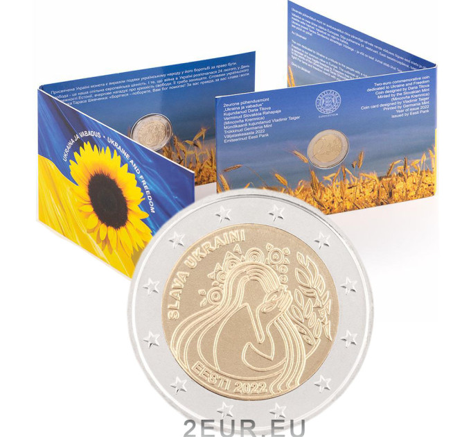 Estonia 2 euro BU 2022 - Ukraine and Freedom for 18.50 € ✅