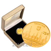 Estonia 25 euro moneda de oro Proof 2017 - Ciudad hanseática de Tallin