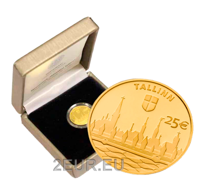 Estonia 25 euro gold coin Proof 2017 - Hanseatic city of Tallinn for 500.00 € ✅
