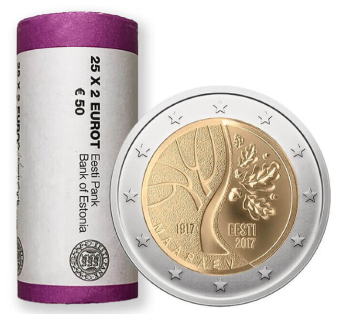 ESTONIA 2 ROLLO DE EUROS 2017 - El camino de Estonia hacia la independencia por 85.00 € ✅
