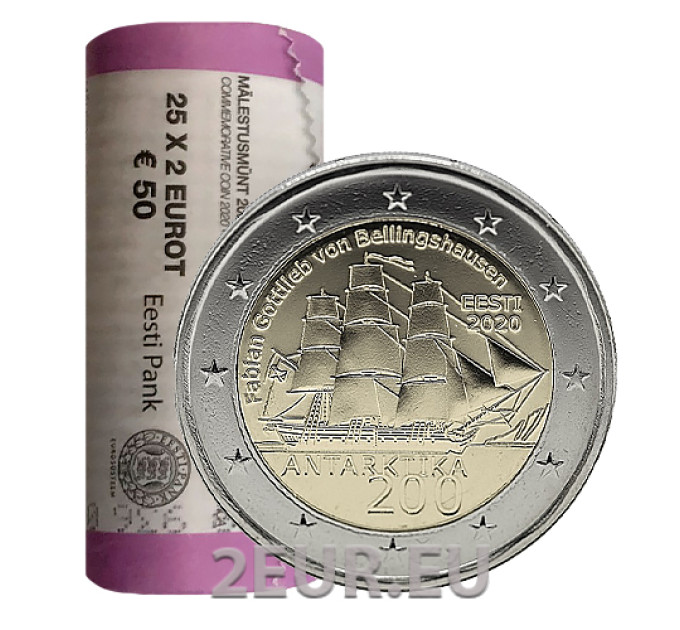 ESTONIA 2 ROLLO DE EUROS 2020 - 200 Aniversario del Descubrimiento de la Antártida por 65.00 € ✅