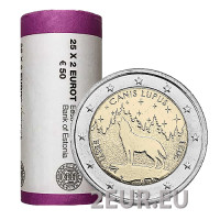 ESTONIA 2 ROLLO DE EUROS 2021 - animal nacional - lobo