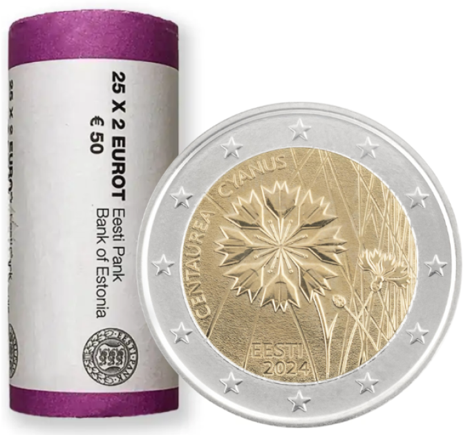 ESTONIA 2 ROLLO DE EUROS 2024 - Florecimiento de maíz por 57.00 € ✅