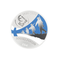 Estonia 15 euros moneda de plata Proof 2025 - chicos finlandeses