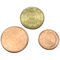 Estonia 1,5,10 Cent UNC 2022
