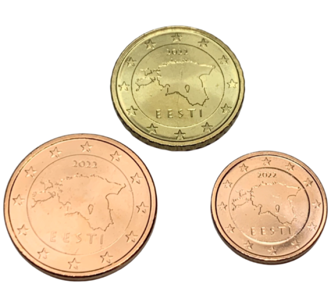 Estonia 1,5,10 Cent UNC 2022 for 2.00 € ✅