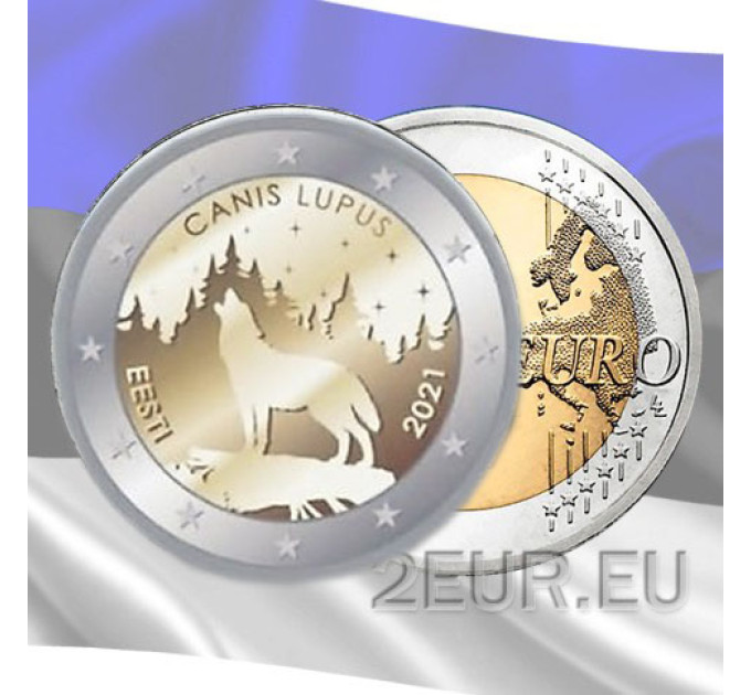 Estonia 2 euro UNC 2021/2 - national animal - wolf for 4.50 € ✅