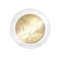 Estonia 2 euro UNC 2023 - Ave Nacional - Golondrina Común