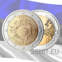 Estonia 2 euro UNC 2012 - 10 Años de Euro Cash
