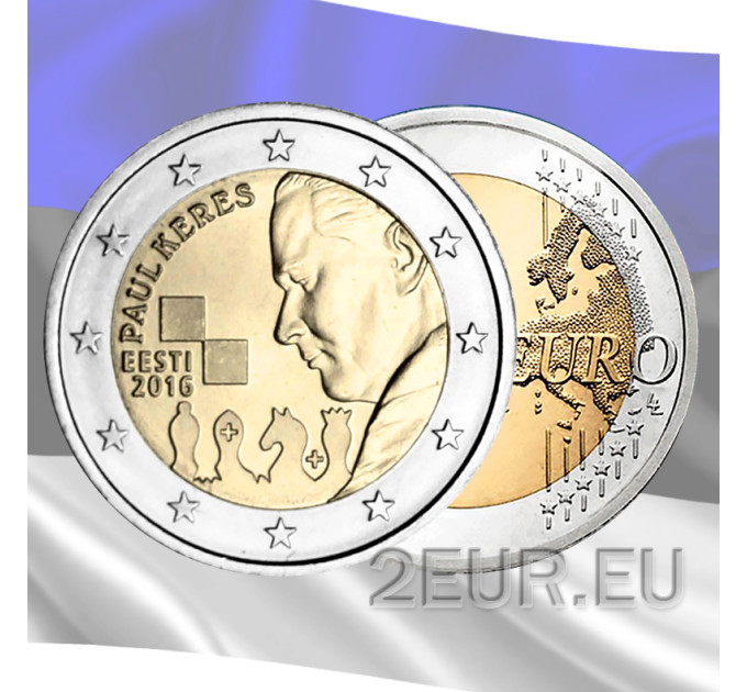 Estonia 2 euro UNC 2016 - 100 Years since the Birth of Paul Keres for 9.00 € ✅