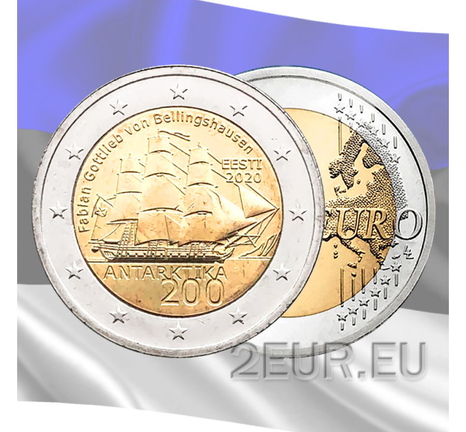 Estonia 2 euro UNC 2020 - 200th Anniversary of the Discovery of Antarctica for 4.00 € ✅