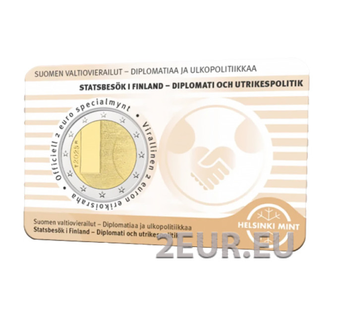 Finland 2 euro BU 2025 - State Visits of Finland – Diplomacy and Foreign Policy - Fin/Swed for 11.50 € ✅