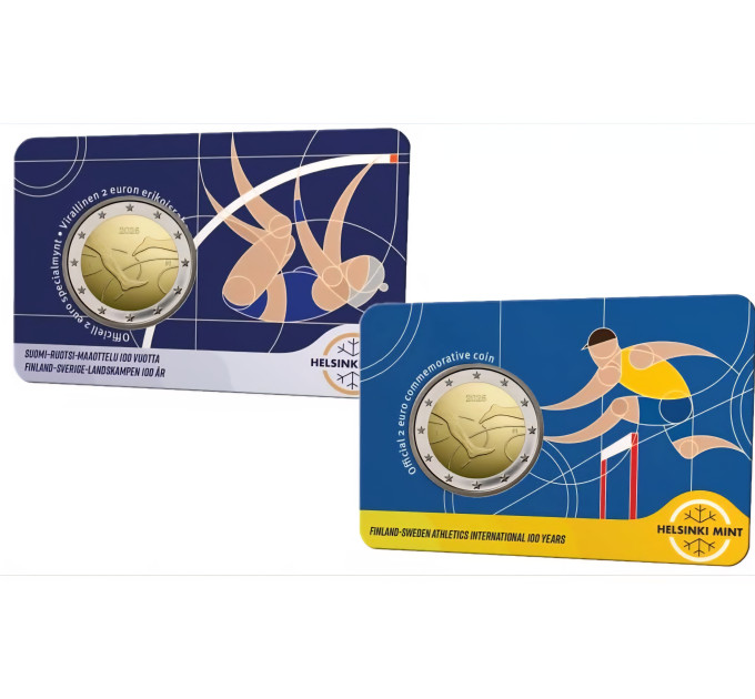 Finland 2 euro BU 2025 - 100 Years of Finland–Sweden Athletics International - Fin/Swed + Ang for 19.00 € ✅