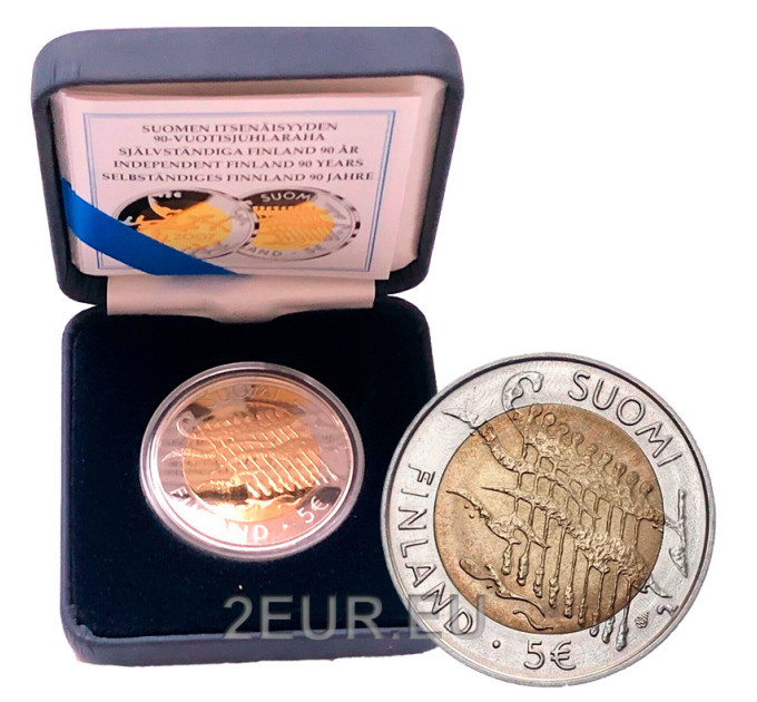 Finland 5 euro proof 2007 - 90 years Independence for 21.00 € ✅