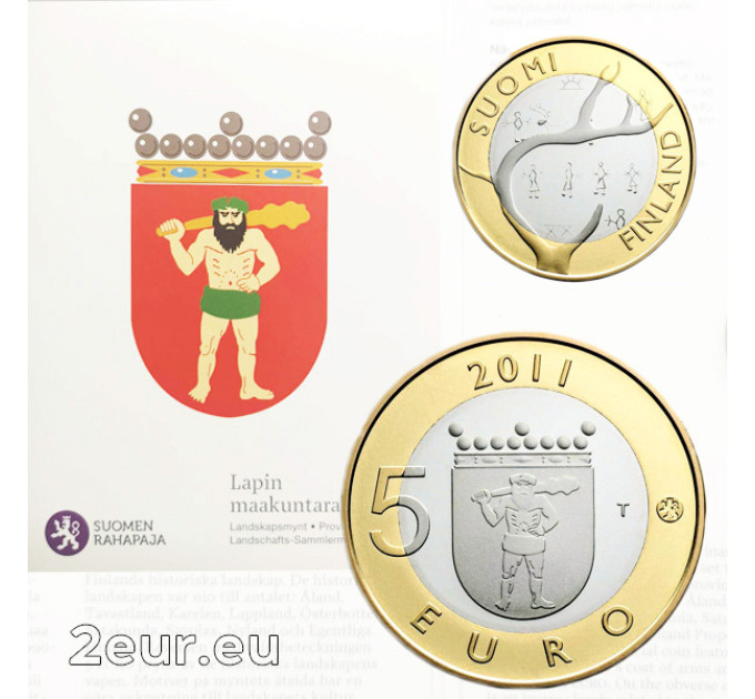 Finlandia 5 euros proof 2011 - Provincias históricas - Laponia por 17.50 € ✅