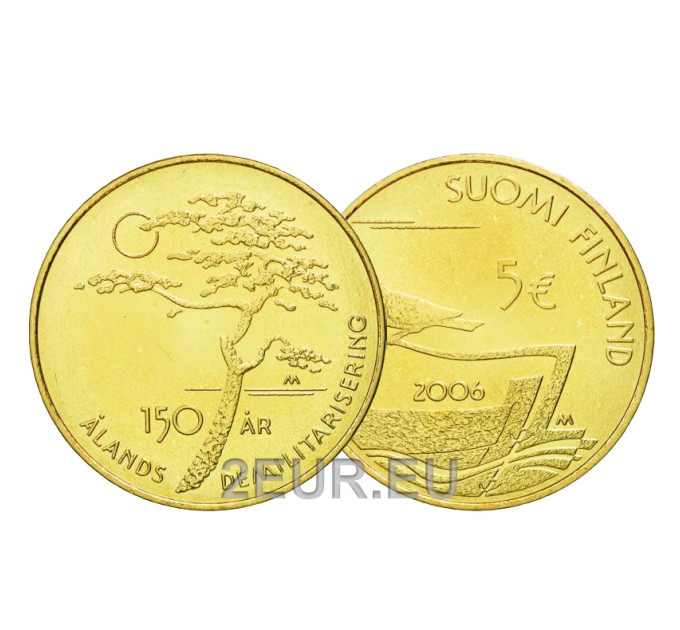 Finland 5 euro UNC 2006 - 150 years Demilitarization of the Aland Islands for 12.50 € ✅