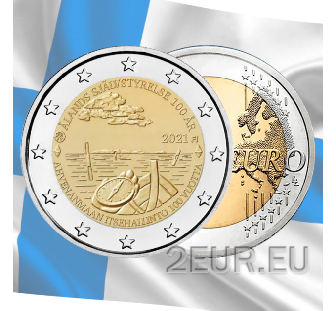 Finlandia 2 euros UNC 2021-2 - Autonomía de Åland 100 años por 7.50 € ✅