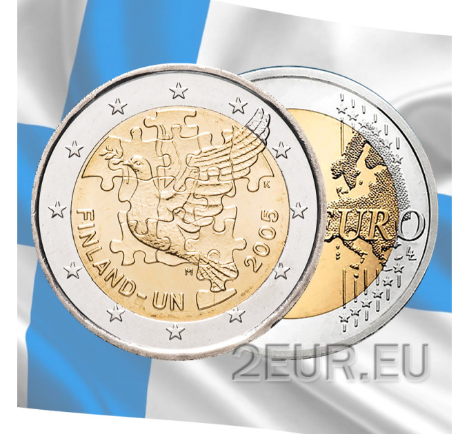 Finland 2 euro UNC 2005 - 60 Years United Nations UNO for 5.50 € ✅