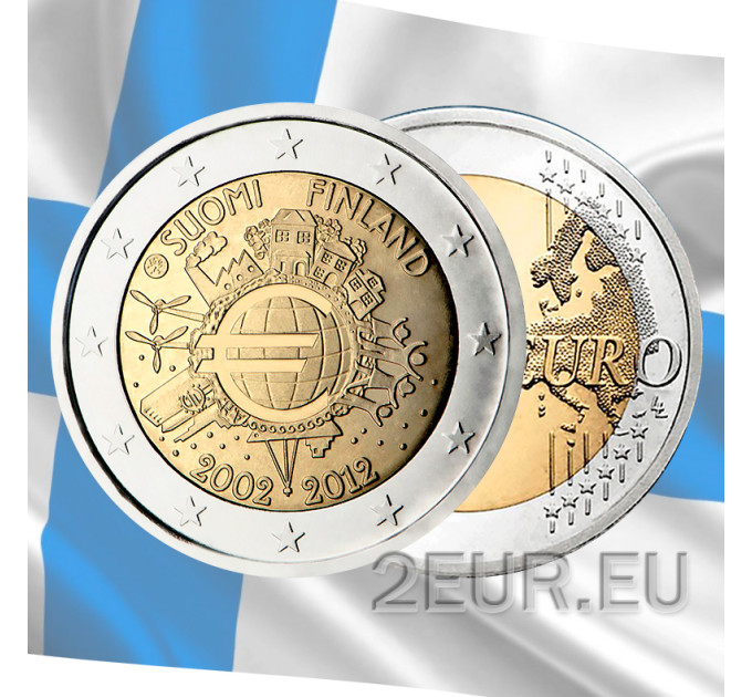 Finlandia 2 euros UNC 2012 - 10 Años de Euro Cash por 7.00 € ✅