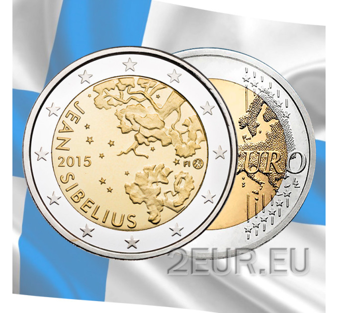 Finlandia 2 euros UNC 2015 - 150 Aniversario del Nacimiento del compositor Jean Sibelius por 5.00 € ✅