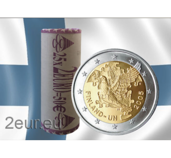 Finland 2 EURO ROLL 2005 - 60 Years United Nations UNO for 125.00 € ✅