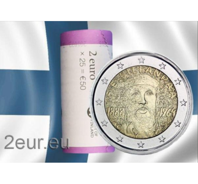 Finland 2 EURO ROLL 2013 - 125th Anniversary of the Birth of Frans Eemil Sillanpää for 115.00 € ✅