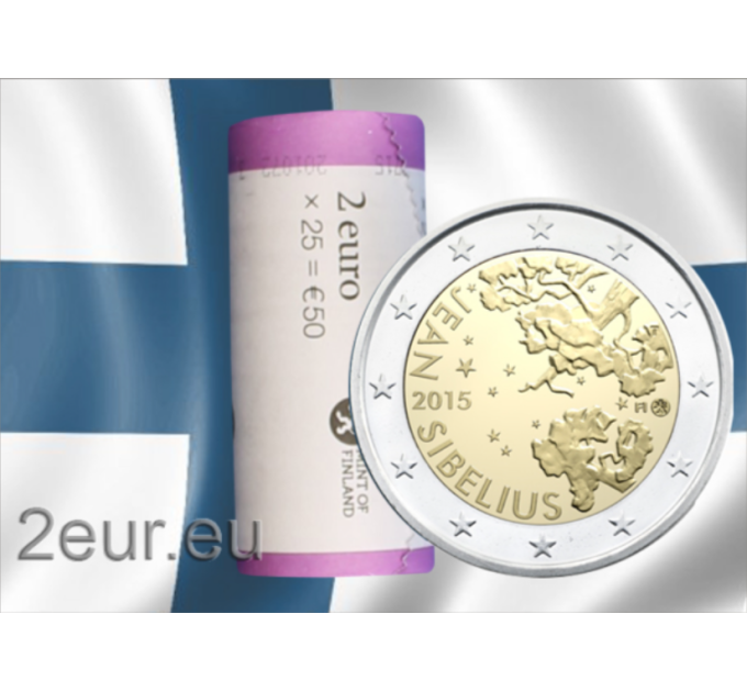 Finlandia 2 EUROS ROLLO 2015 - 150º aniversario del nacimiento del compositor Jean Sibelius por 120.00 € ✅