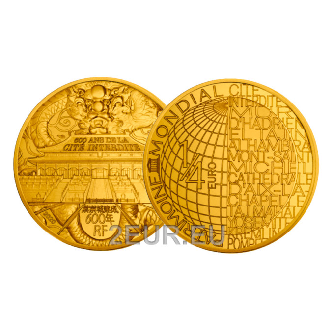 Francia 1/4 euro UNC 2020 - La ciudad Prohibida por 7.50 € ✅