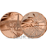 Francia 1/4 euro UNC 2021 - Juegos Olímpicos París 2024 - Natación