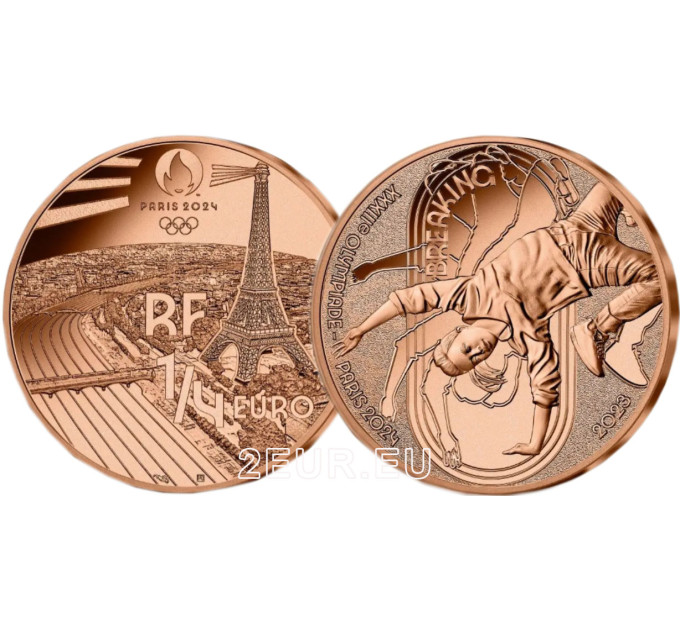 Francia 1/4 euro UNC 2023 - Juegos Olímpicos París 2024 - Rotura por 7.50 € ✅