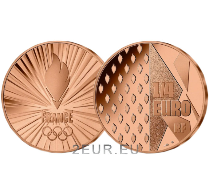 Francia 1/4 euro UNC 2021 - Juegos Olímpicos y Paralímpicos París 2024 - Equipo Francia por 7.50 € ✅