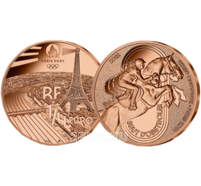 Francia 1/4 euro UNC 2022 - Juegos Olímpicos París 2024 - Salto deportivo por 7.50 € ✅